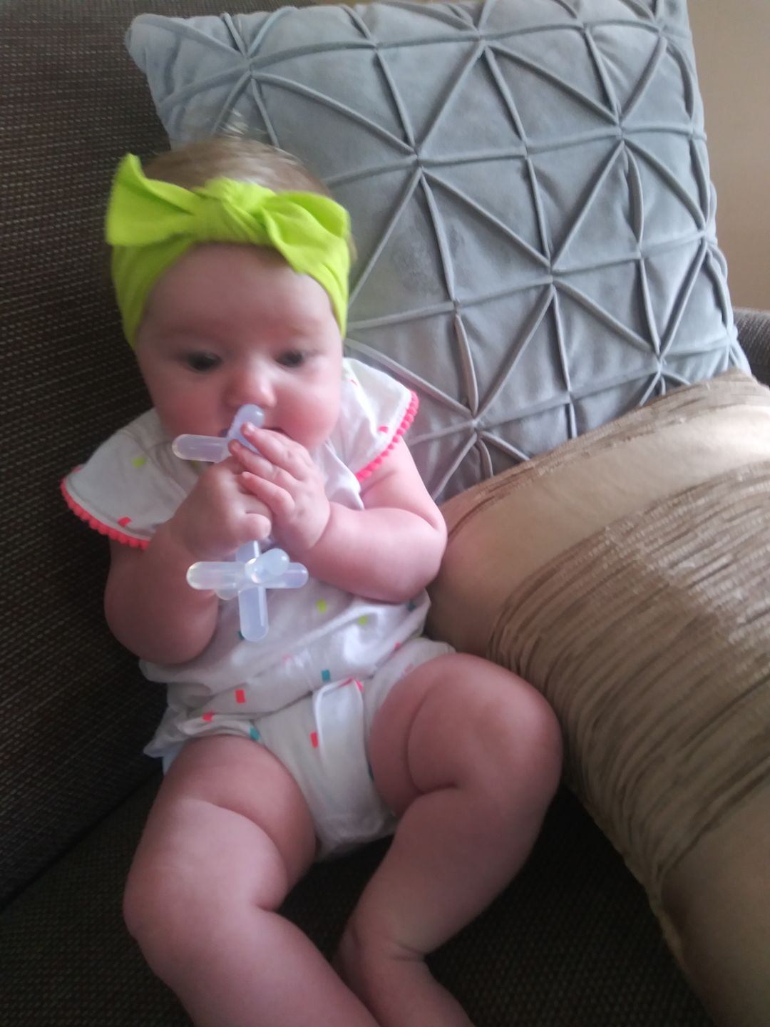 Customer photo review of moonjax® baby teether 2-pack