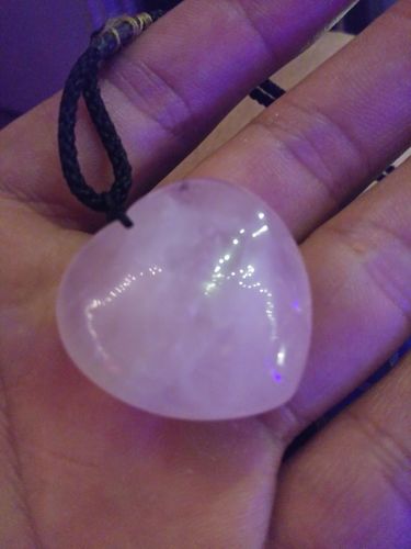 Customer photo review of Rose Quartz Heart "Love" Necklace