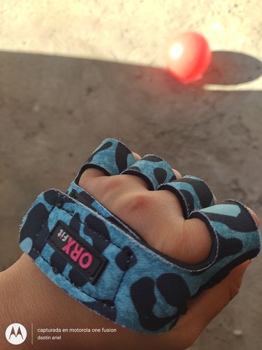 Customer photo review of Guantes Pesas GRAB Print Turquesa