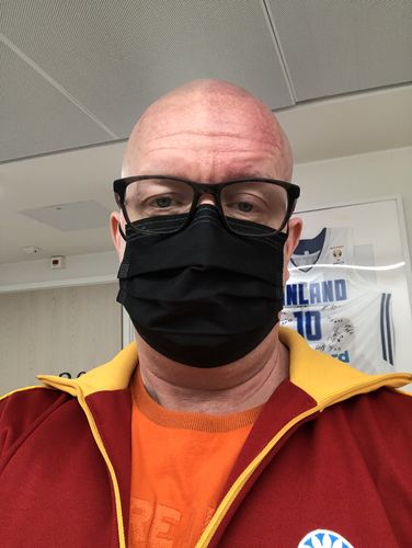 Customer photo review of Kirurginen kotimainen musta kasvomaski 50 kpl