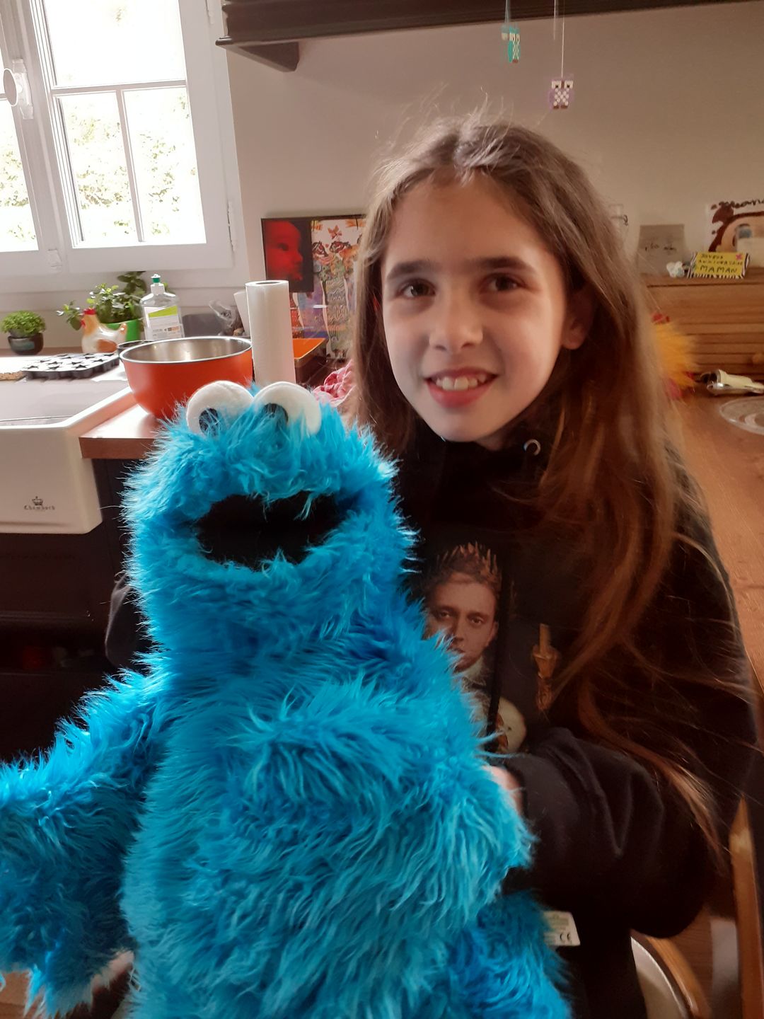 Customer photo review of Cookie Monster Marionnette Sesame Street