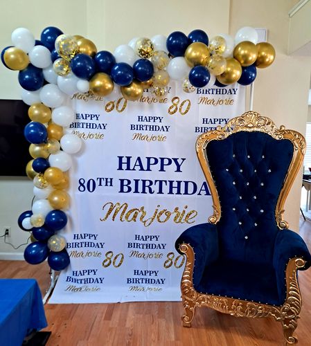 Customer photo review of Golden Birthday Theme Custom Backdrop