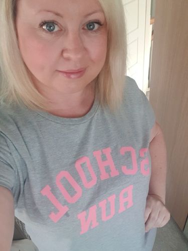 Customer photo review of School Run College T-Shirt