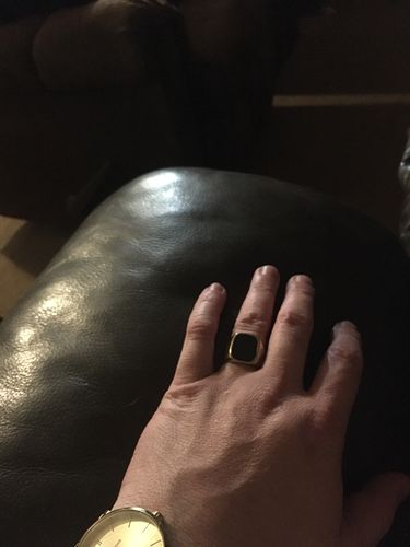 Customer photo review of ONYX RING SILVER AND GOLD