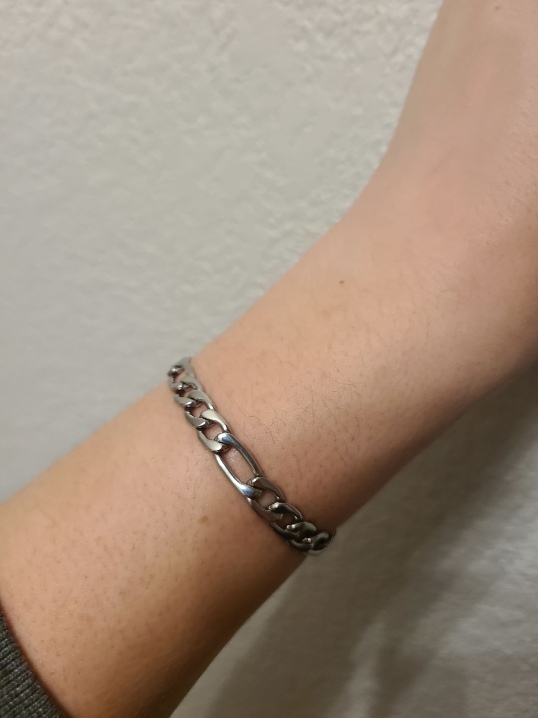 Customer photo review of 7mm Stainless Steel Figaro Link Bracelet