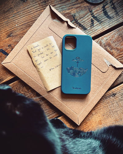 Customer photo review of Eco Friendly iPhone 12 Mini Phone Case - Manta Ray in Navy Blue