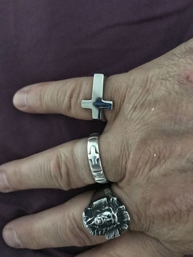 Customer photo review of JESUS CROSS RING