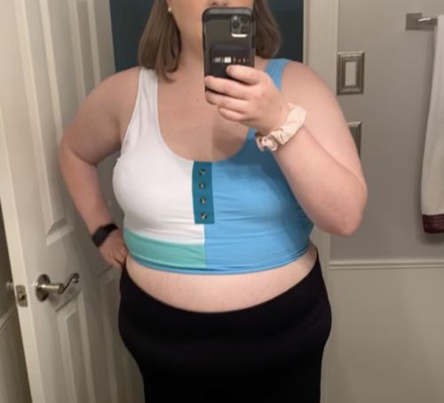 Customer photo review of Beach Babe Top | Blue | Final Sale