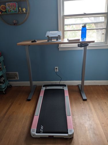 Customer photo review of Murtisol Under Desk Treadmill Portable Flat Walking Machine Installation Free With 16 inch Shock-Absorbing Belt, Remote Control, Touchable LED Display