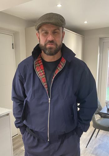 Customer photo review of Mens Classic Harrington Jacket - Navy