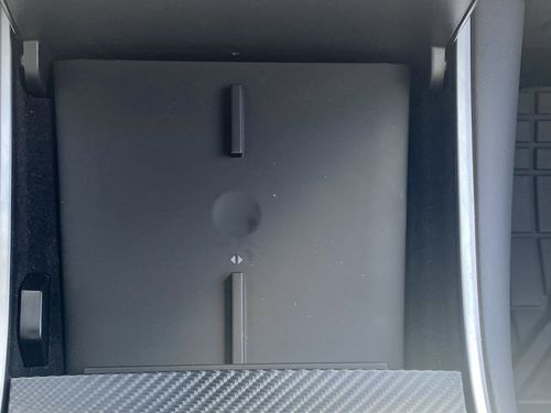 Customer photo review of Dual Wireless Phone Charger for Tesla Model 3