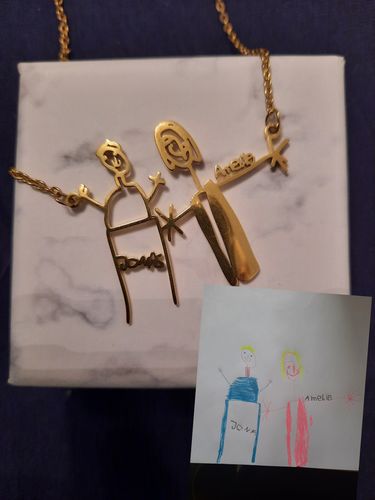 Customer photo review of LOANYA angepasste Kinderzeichnung als Halskette oder Anhänger
