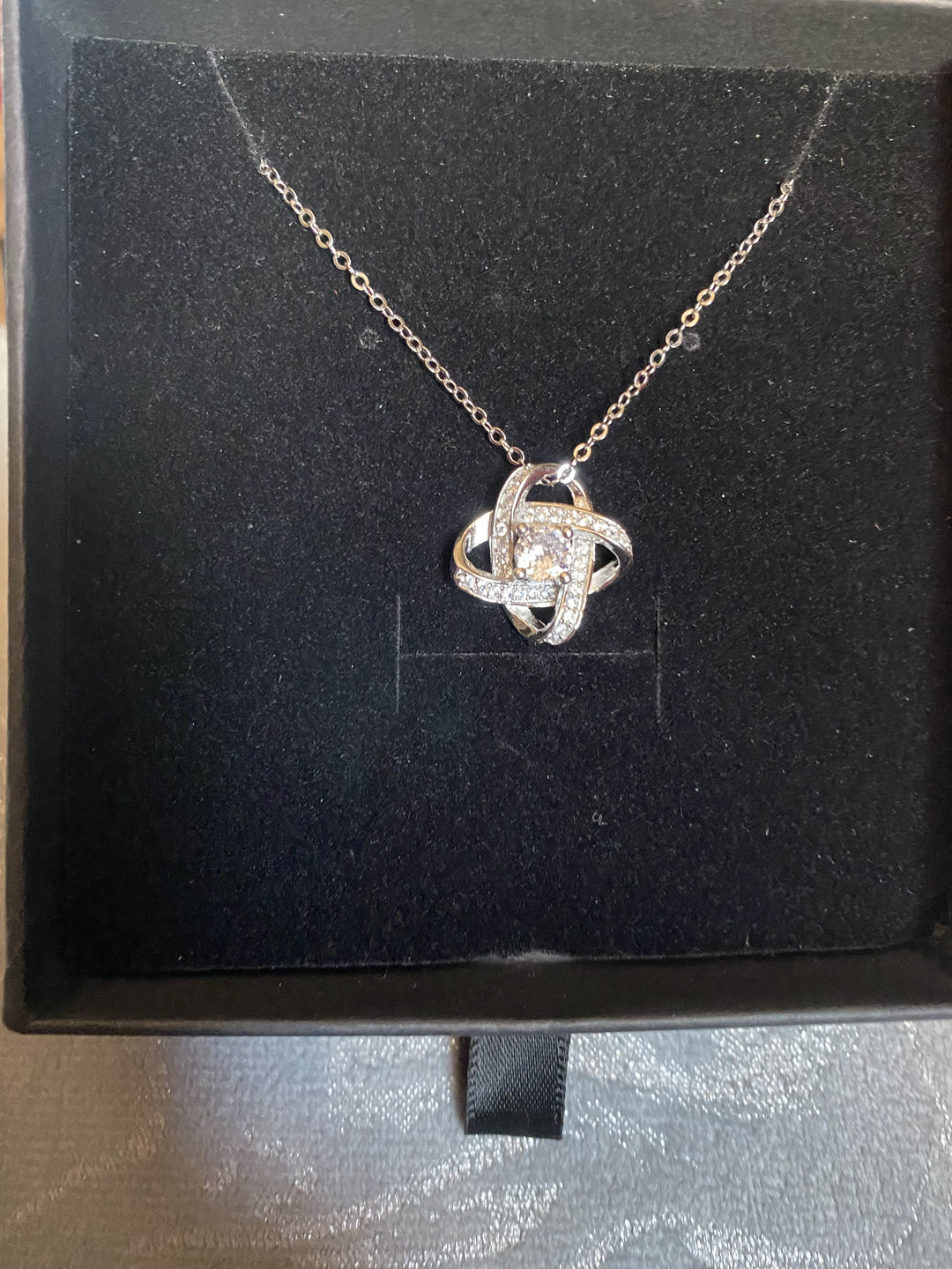 Customer photo review of "To my Wife" - Silver Love knot necklace