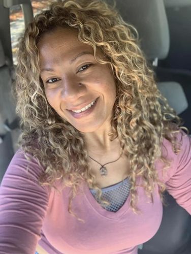 Customer photo review of Curly Ash Blonde