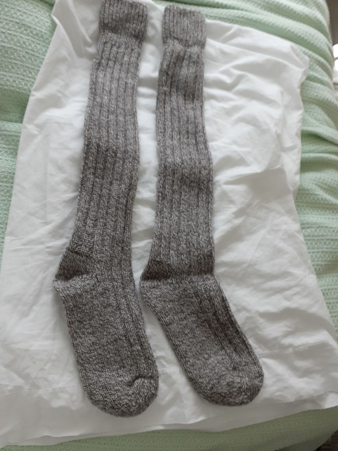 Customer photo review of Knee High Irish Jacob Sheep Socks