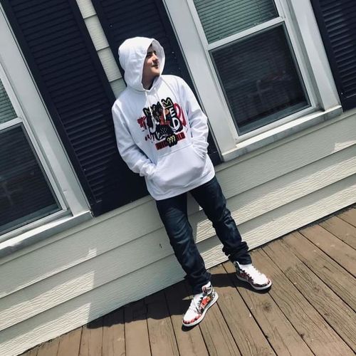 Customer photo review of Juice Wrld High Top Leather Sneaker