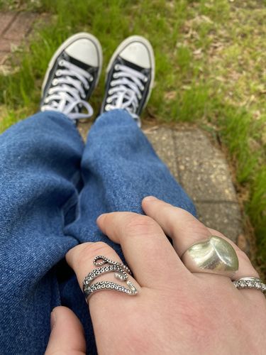 Customer photo review of Stainless Steel Octopus Ring