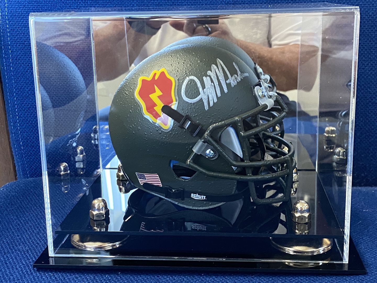 Customer photo review of Acrylic Mini - Miniature Football Helmet (not Full Size) Display Case Mirror