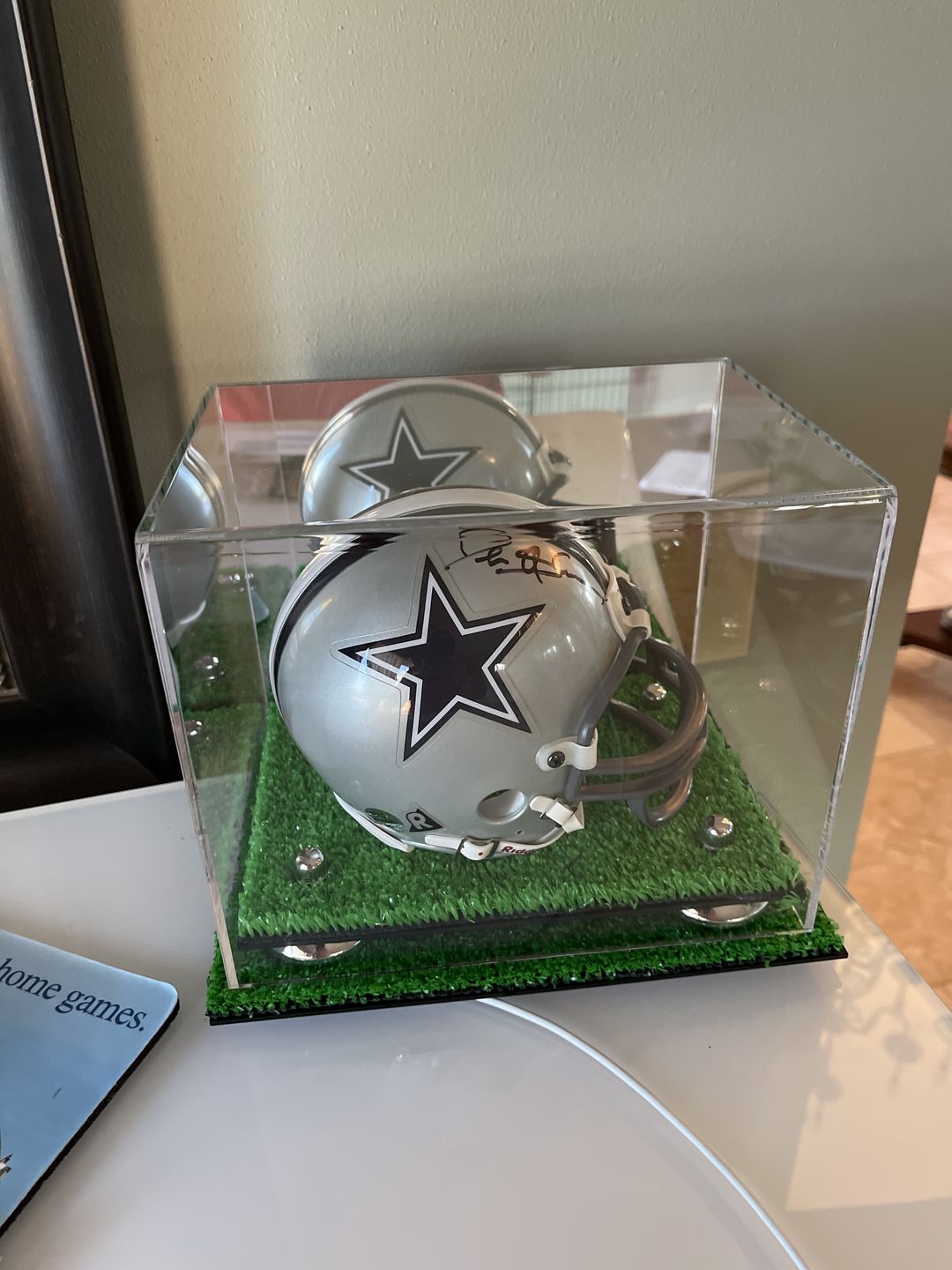 Customer photo review of Acrylic Mini - Miniature Football Helmet (not Full Size) Display Case Mirror