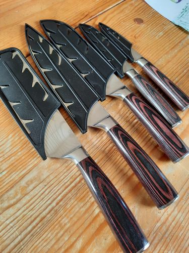 Customer photo review of Set de Couteaux de Chef Japonais en Acier Inoxydable