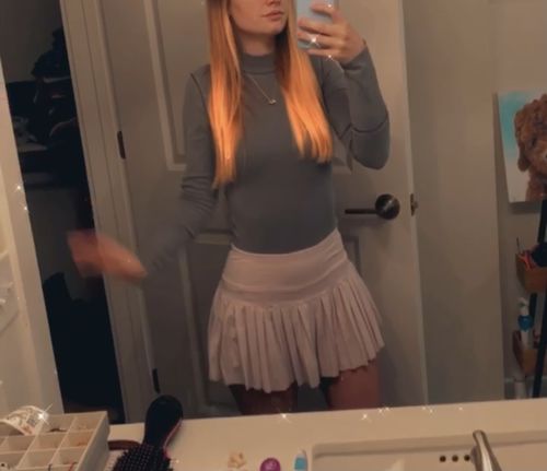 Customer photo review of Baby Pink Pleated Tennis Skirt