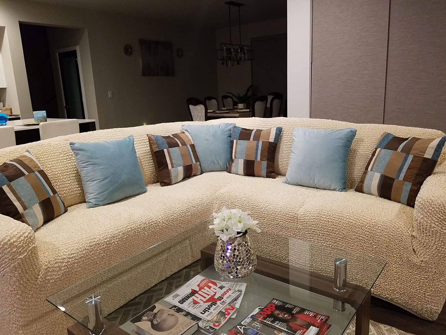Customer photo review of Corner Sofa Slipcover, Comfort Collection
