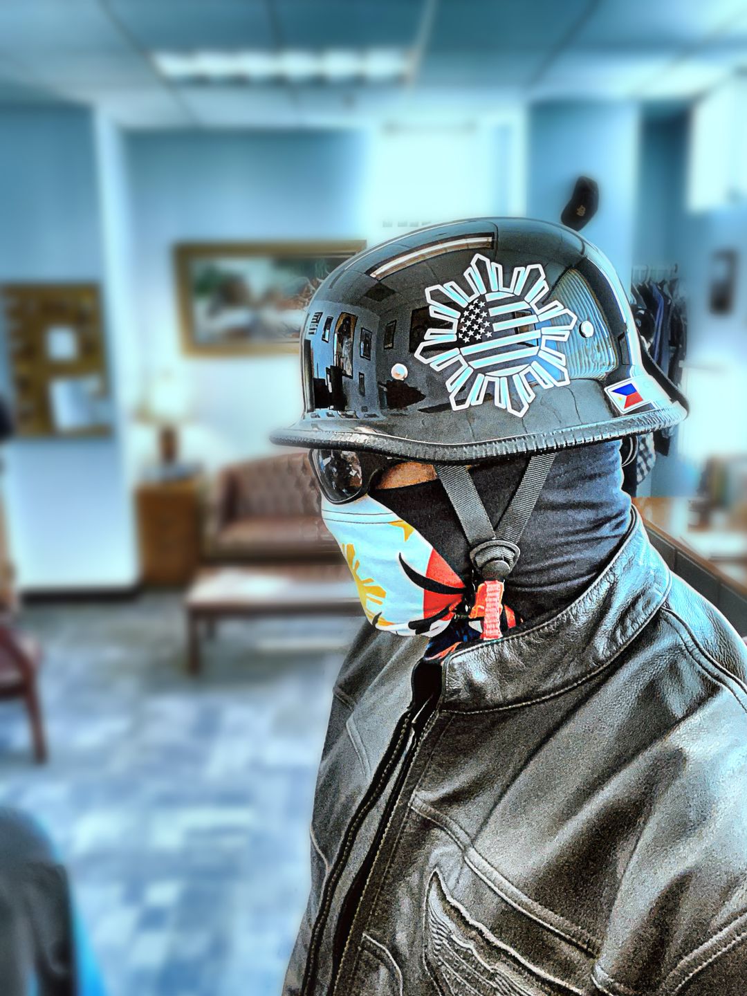 Customer photo review of Lightweight Mayan DOT Germanator Helmet / Gloss Black