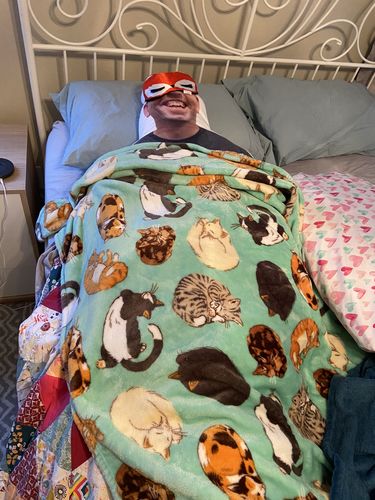 Customer photo review of Create A Custom Human Size Pillow