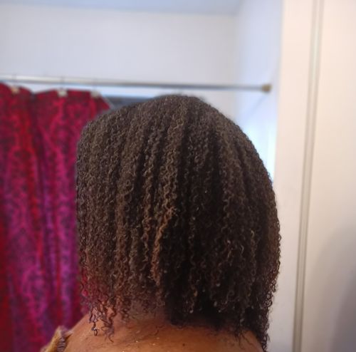 Customer photo review of Curly Hair Moisturizer for Strengthening Hair with Organic Avocado Oil and Organic Castor Oil with Vanilla Berry Fragrance