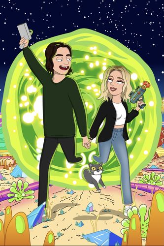 Customer photo review of 'Rick and Morty' Custom Portrait
