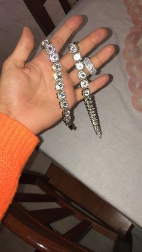 Customer photo review of Collana Clustered Tennis - Silver