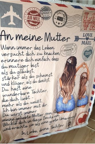 Customer photo review of "An meine Mutter" Decke - Postkarte