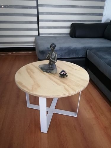 Customer photo review of Mesa de Centro MIMA Redonda BLANCA