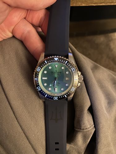 Customer photo review of Oceaneva™ Men's Deep Marine Explorer II 1250M Pro Diver Watch Aquamarine Burst Dial