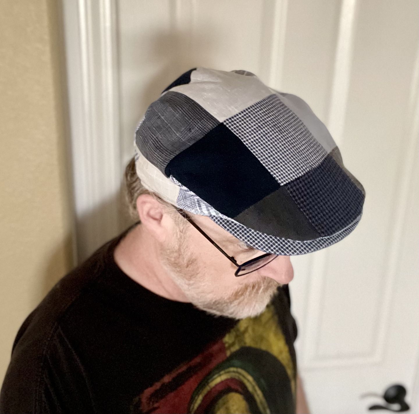 Customer photo review of Vintage Cap Patchwork Grey/Blue Linen