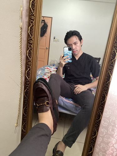 Customer photo review of Penny Loafer Horsebit Buckle - Coffee Croco Leather (Crepe Sole)