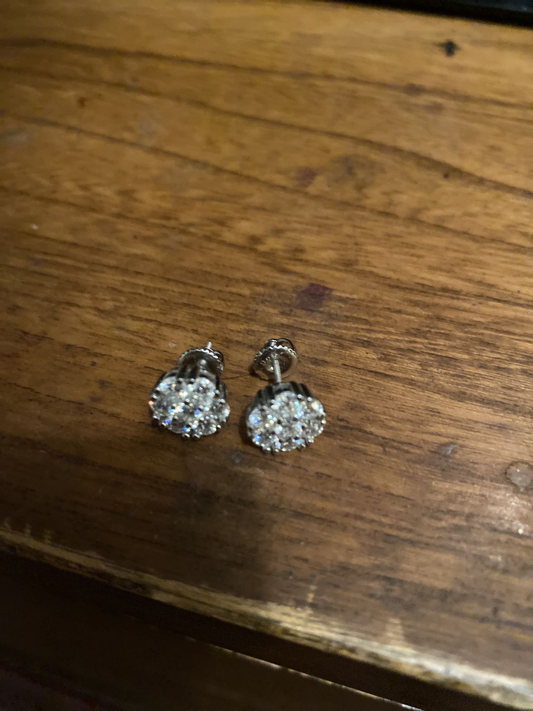 Customer photo review of 1.40 Carat Certified VVS1 Moissanite Cluster Earrings