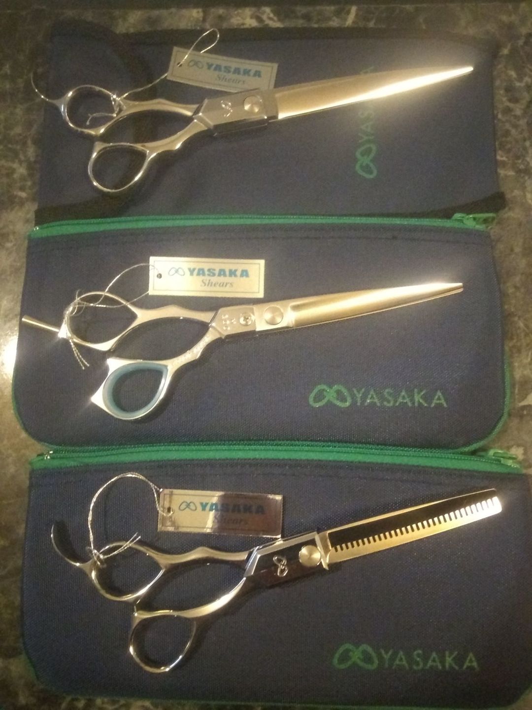 Customer photo review of Yasaka Barber Scissors 3pc Master Set