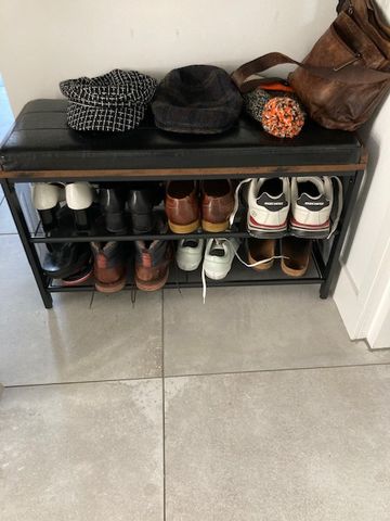 Customer photo review of Schoenenrek / bankje Industrieel Design | Houtlook en Staal | 80x30x48cm