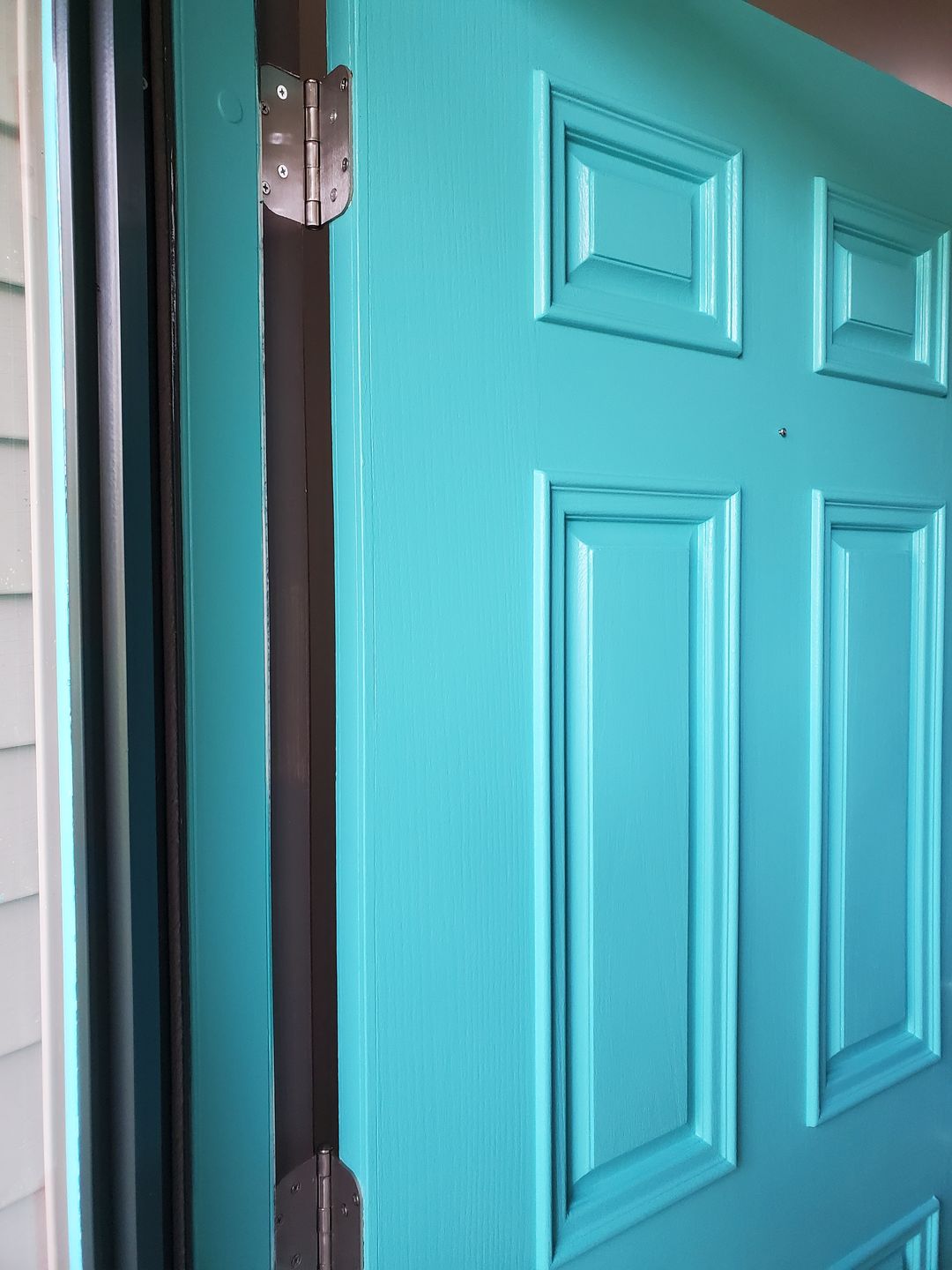 Customer photo review of Satin Nickel Hinge Set (3 hinges in set)