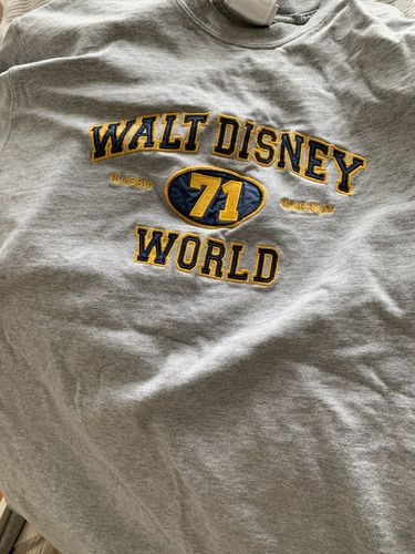 Customer photo review of Walt Disney World Collegiate Style T Shirt Size XL