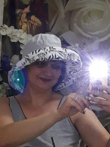 Customer photo review of Wide Brim Cotton Summer Hat