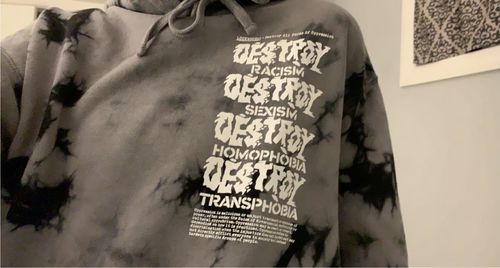 Customer photo review of Destroy Tie Dye Hoodie