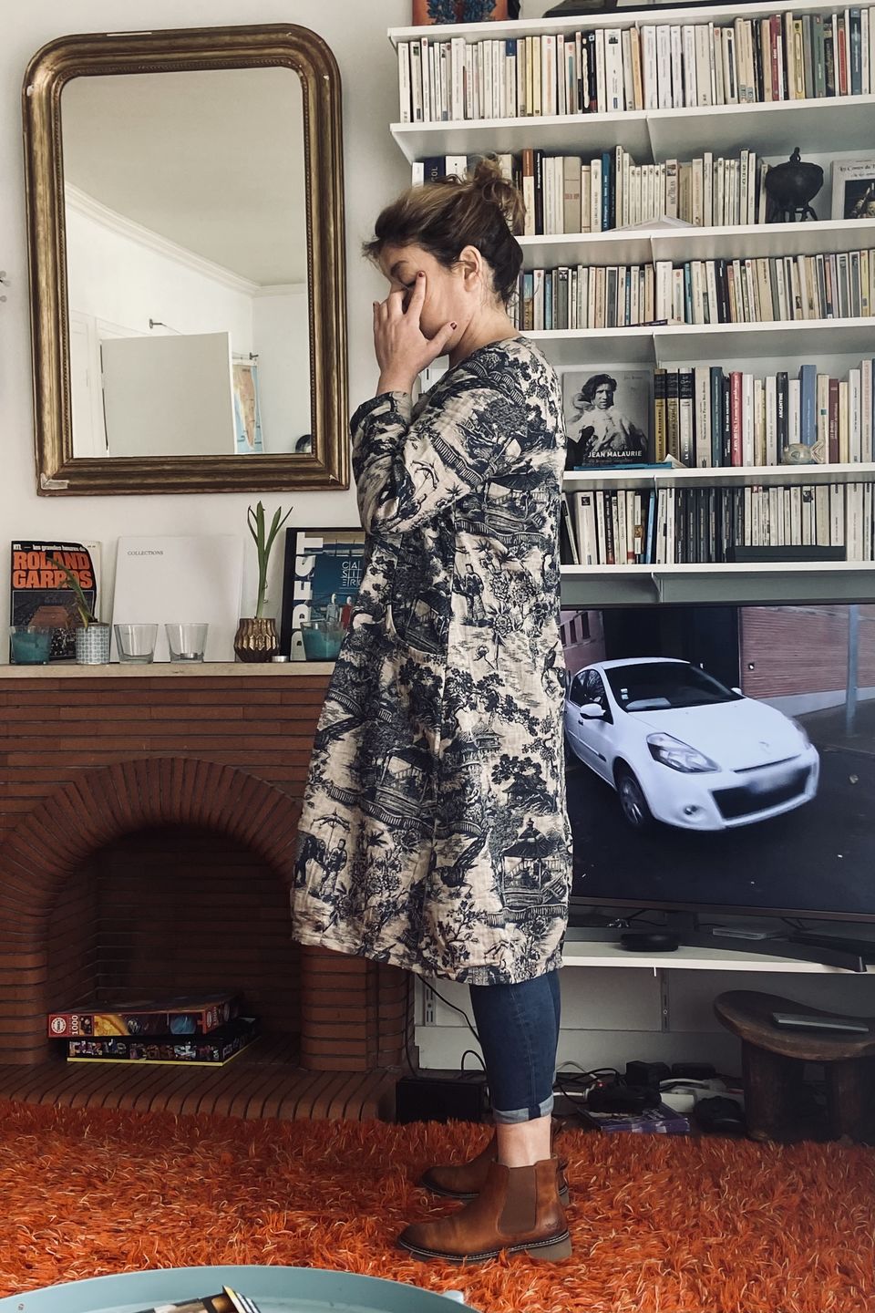 Customer photo review of Plus Size - Printing 100%Cotton Dress Robe