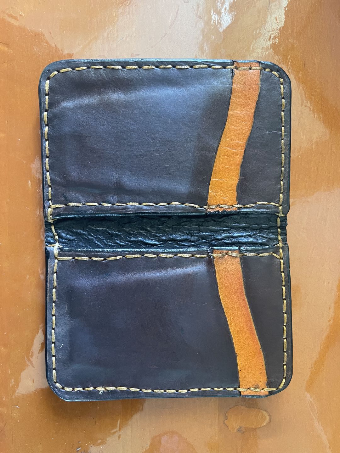 Customer photo review of No.52 | Leather Vertical Wallet (Digital Pattern)