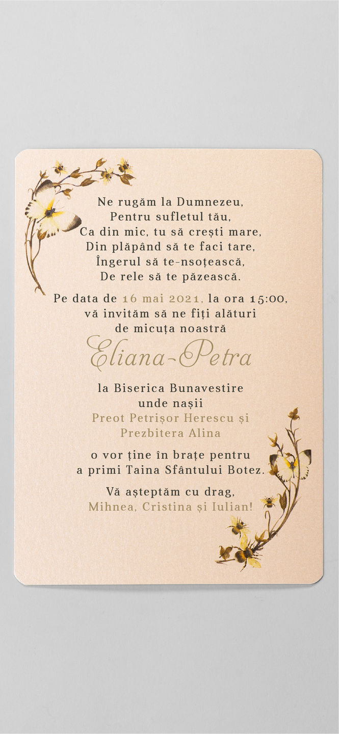 Customer photo review of Classical apes, invitație botez, handmade