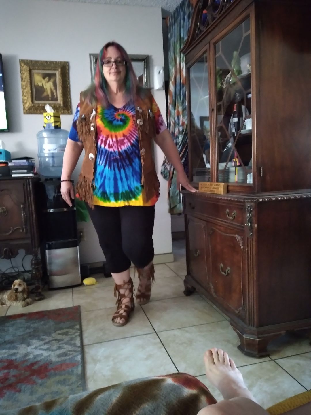 Customer photo review of Hippie Leather Fringe Vest