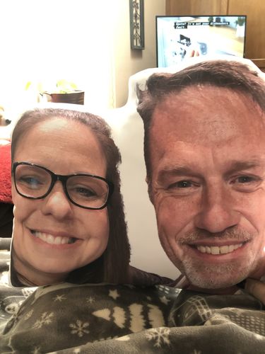 Customer photo review of Create A Custom Face Pillow
