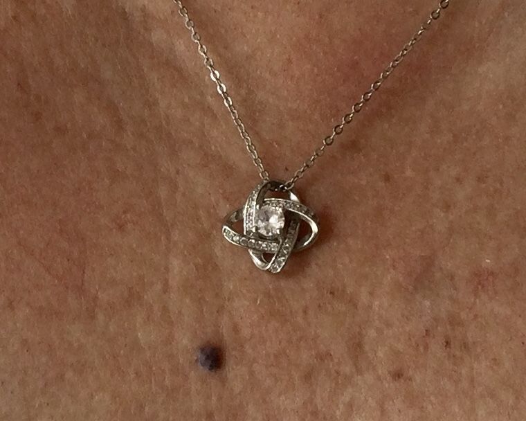 Customer photo review of "To my Wife" - Silver Love knot necklace
