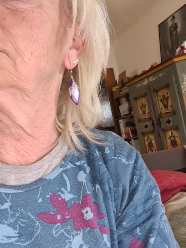 Customer photo review of JASPIS-BLÄTTER-TROPFEN-OHRRINGE